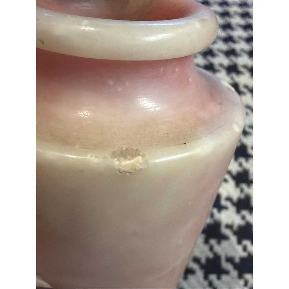 VTG Marked Italy Italian Pink Onyx Marble Mini Vase Carved Stone Italy 3.5